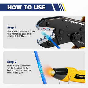 ワイヤーコネクタセット AWG 22-10 330/380個 9インチ圧着工具とオーガナイザー付き