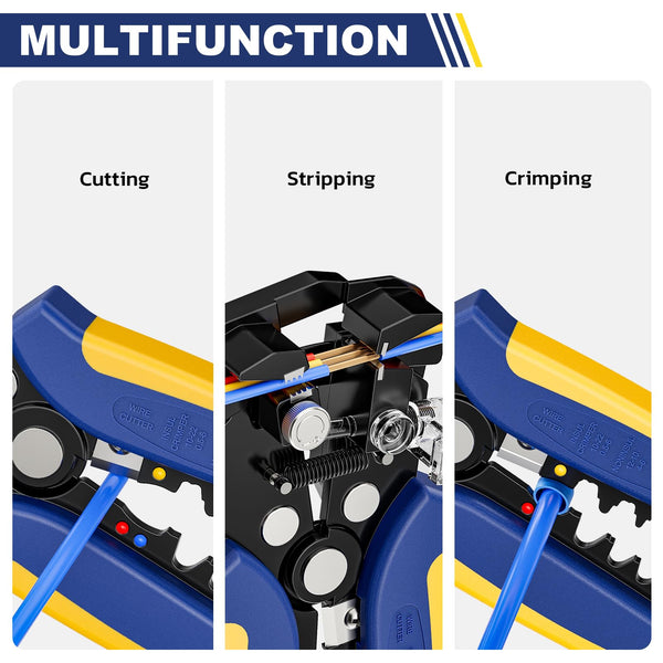 Haisstronica stripper jaw detail showing wire stripping, cutting and crimping functions