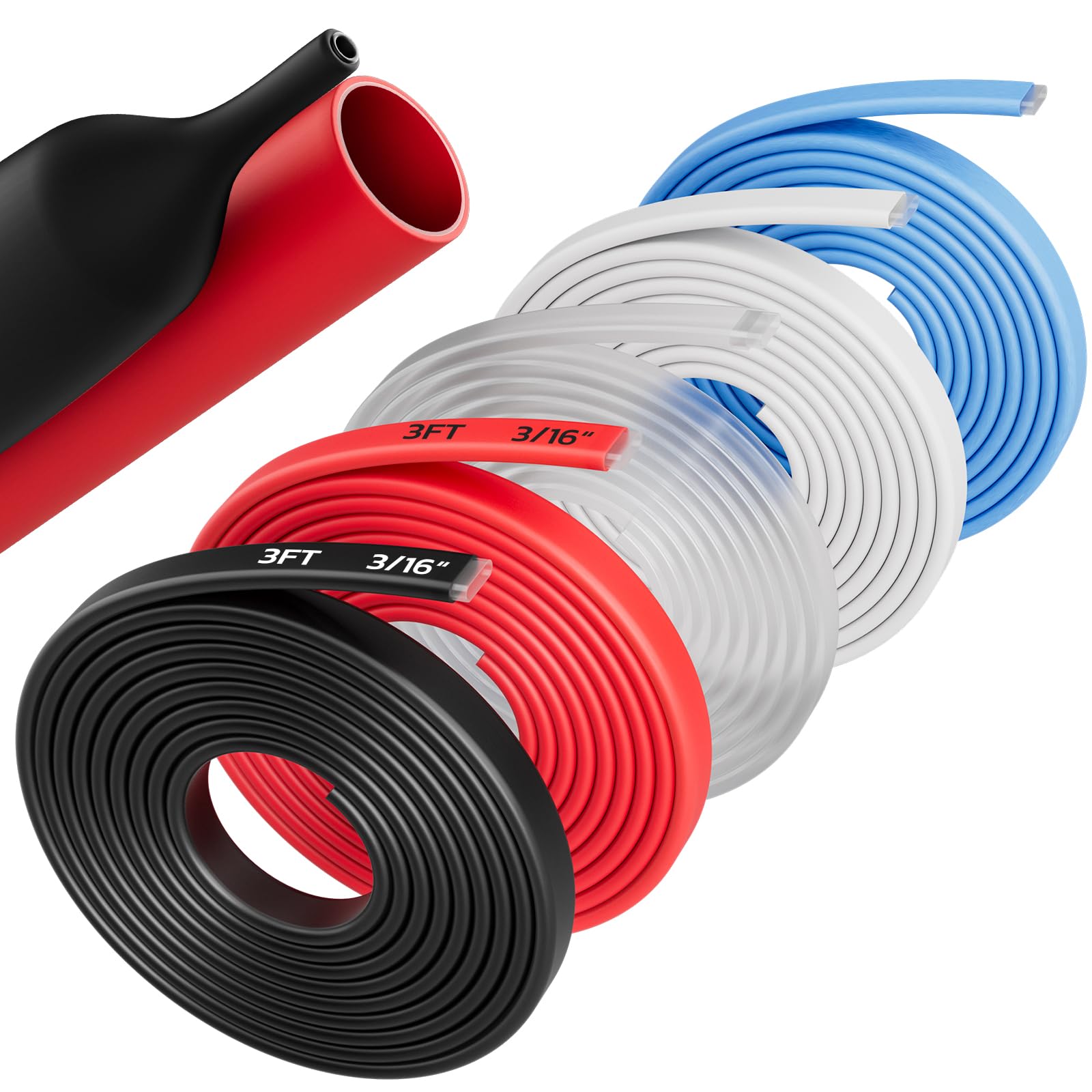 5 Colors 4:1 Heat Shrink Tubing Kit