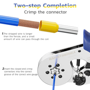 haisstronica Ferrule Crimping Tool Kit Wire Ferrules Crimper with 1200PCS Ferrule AWG 23-10 Wire End Ferrule Terminals