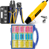 8PCS Crimping Tool Set & Mini Heat Gun & Ring/Spade/Bullet Terminals