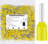 haisstronica 1000PCS Wire Ferrules Connectors,Yellow AWG16 Wire End Ferrule Terminals,Crimp Pin Cord End Terminals