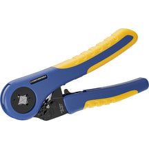 HAISSTRONICA Wire Ferrule Tool: Blue/yellow ergonomic design, 0.08-10mm. AMG28-7 model, adjustable.