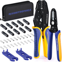 Haisstronica hand crimping tool set for 1.5-6mm²/AWG22-10 solar cables with ergonomic handles and compression wheel adjustments.