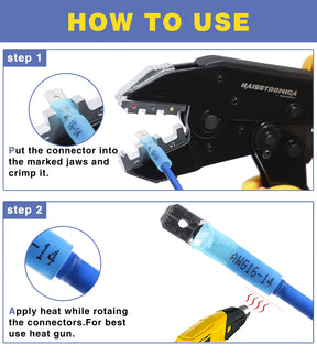 haisstronica 260PCS Heat Shrink Spade Connectors-Electrical Wire Connectors-Quick Disconnect Connectors -Female and Male Spade terminlas for Watercraft,Electronics,Automotive Crimp Connectors