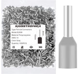 haisstronica 1000PCS Wire Ferrules Connectors,Grey AWG14 Wire End Ferrule Terminals,Crimp Pin Cord End Terminals