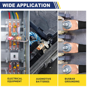 Haisstronica Lot de 10 cosses de batterie 4 AWG (3/8") M10, cosses en fil de cuivre robustes avec 10 gaines thermorétractables adhésives 3:1, connecteurs de fils de calibre 4, connecteurs de borne de batterie, embouts de câbles de batterie
