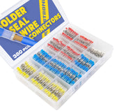 380PCS Solder Seal Wire Connectors-haisstronica Waterproof Wire Connectors-Electrical Connectors-Heat Shrink Butt Connectors-Self Solder for Marine,Stereo(40Yellow 90White 130Red 120Blue)Solder Sleeve