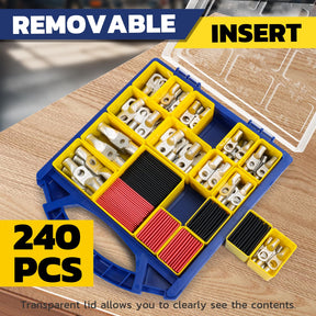 Haisstronica Lot de 10 cosses de câble de batterie 1/4" (M6) AWG, cosses en fil de cuivre robustes avec 10 gaines thermorétractables adhésives 3:1, cosses de fil de calibre 1/4, connecteur de borne de batterie, embouts de câble de batterie