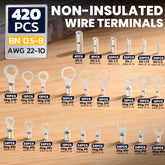 Assorted copper ring lugs for secure electrical panel wiring, functioning as high-performance non insulated terminal connectors non insulated terminal connectors
