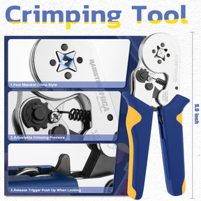 haisstronica Ferrule Crimping Tool Kit Wire Ferrules Crimper with 1200PCS Ferrule AWG 23-7 Wire End Ferrule Terminals