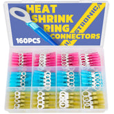 Heat Shrink Wire Connectors Ring Terminals 100PCS/200PCS/260PCS/600PCS AWG 16-14 22-16 12-10