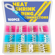 100/160/200/260/600PCS Heat Shrink Ring Terminals AWG 22-10