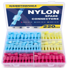 Nylon Spade Connectors Kit AWG 22-10