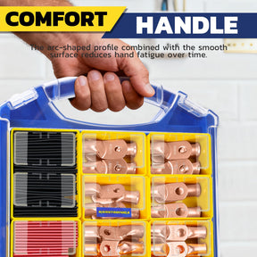 Haisstronica Lot de 10 cosses de câble de batterie 1/4" (M6) AWG, cosses en fil de cuivre robustes avec 10 gaines thermorétractables adhésives 3:1, cosses de fil de calibre 1/4, connecteur de borne de batterie, embouts de câble de batterie