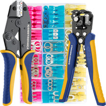 Haisstronica wire crimper, ratcheting mechanism, built-in stripper, professional electrical tool.