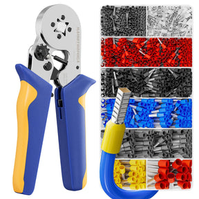 haisstronica Ferrule Crimping Tool Kit Wire Ferrules Crimper with 1200PCS Ferrule AWG 23-7 Wire End Ferrule Terminals