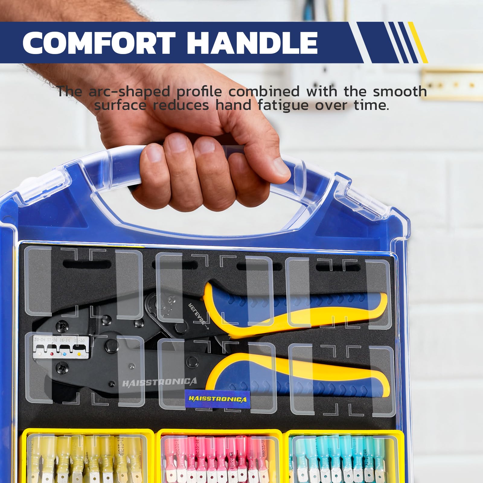 ワイヤーコネクタセット AWG 22-10 330/380個 9インチ圧着工具とオーガナイザー付き