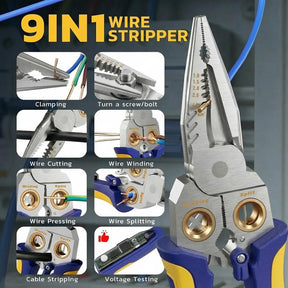 Technicians performing electrical maintenance by stripping wires with precise and comfortable manual tools stripping wires