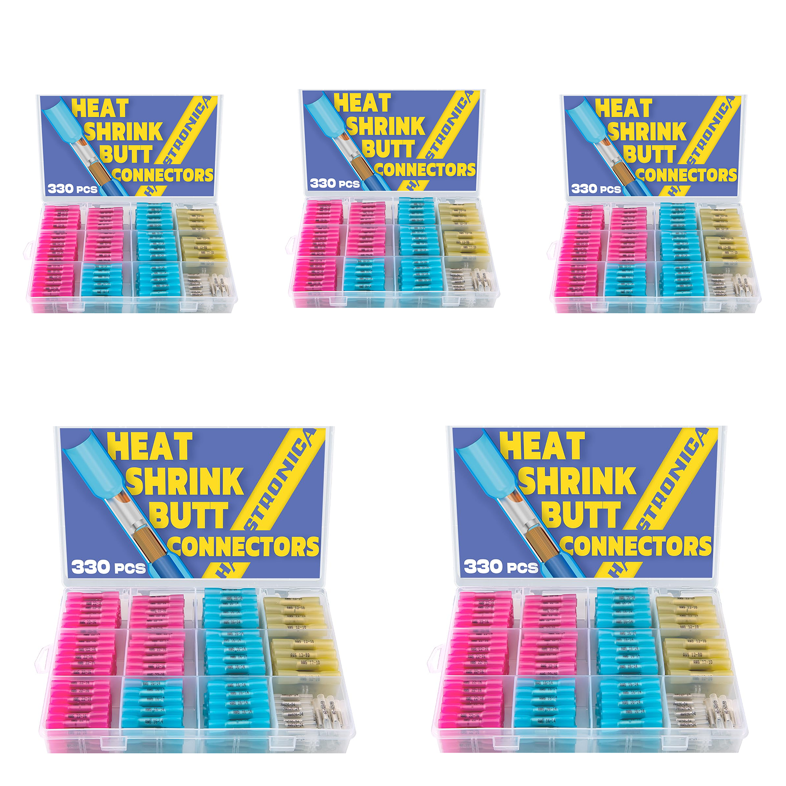 Standard Stock - 5*330PCS haisstronica Heat Shrink Butt Connectors
