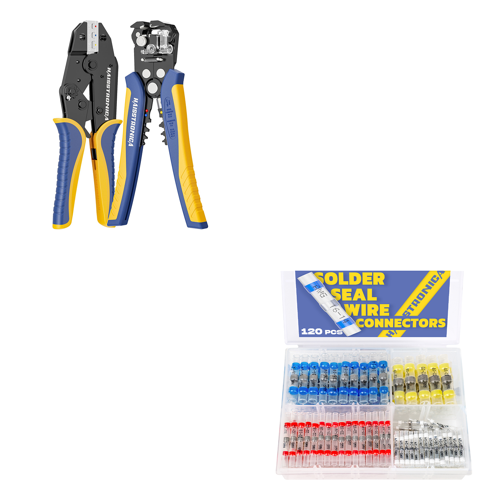 Wire Stripper and Crimping Tool Kit & 120 PCS Solder Seal Wire Connectors