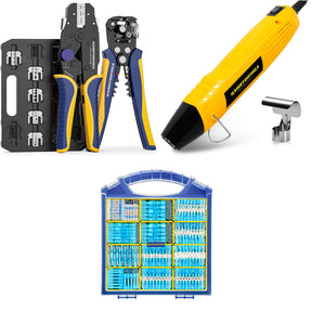 8PCS Crimping Tool Set & Mini Heat Gun & Heat Shrink Wire Connectors Mixed Model