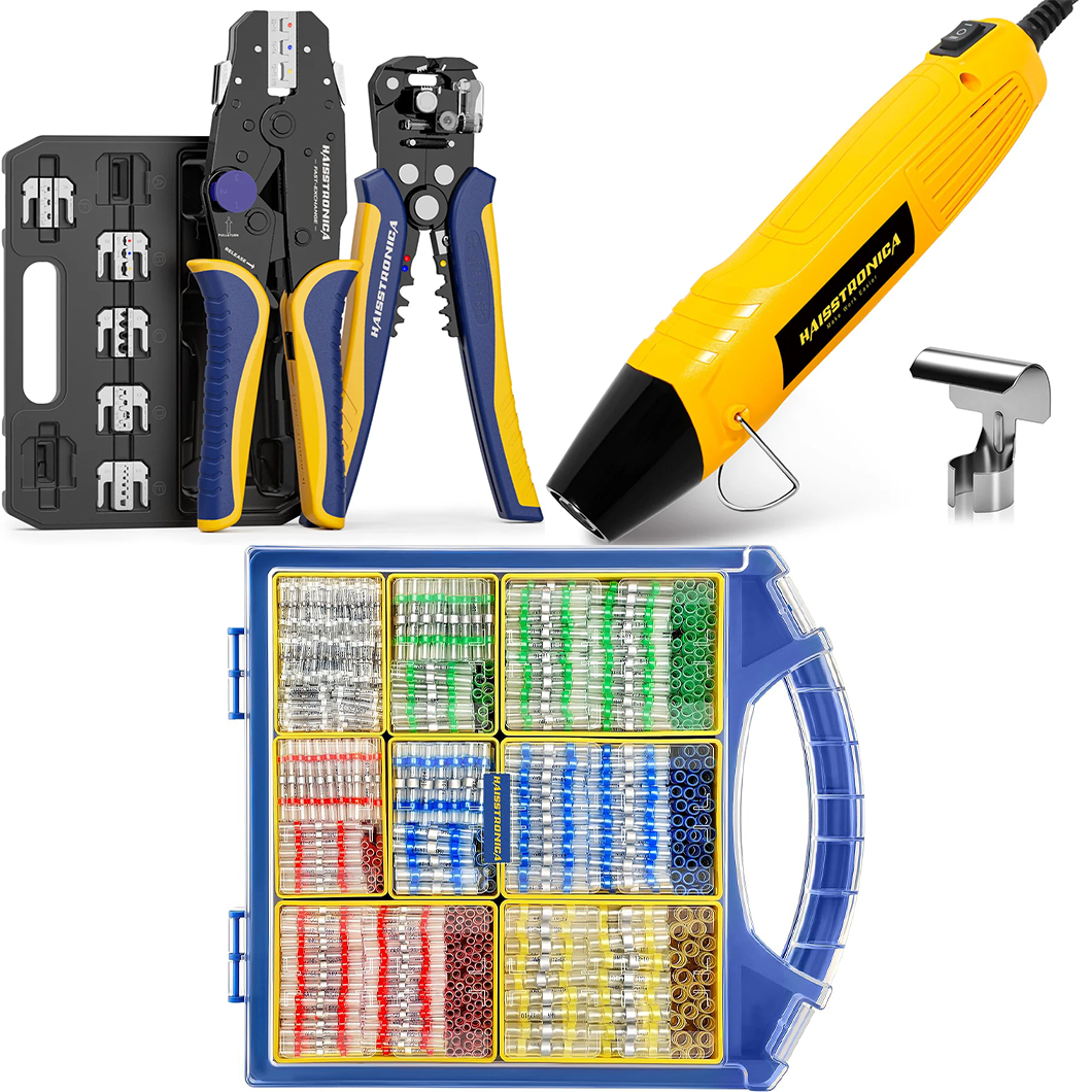 8PCS Crimping Tool Set & Mini Heat Gun & Solder Seal Wire Connectors