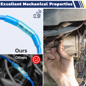 Haisstronica Lot de 500 connecteurs bout à bout thermorétractables blancs de calibre 26-24, isolés et étanches, pour câbles électriques, connecteurs à sertir pour automobile et marine