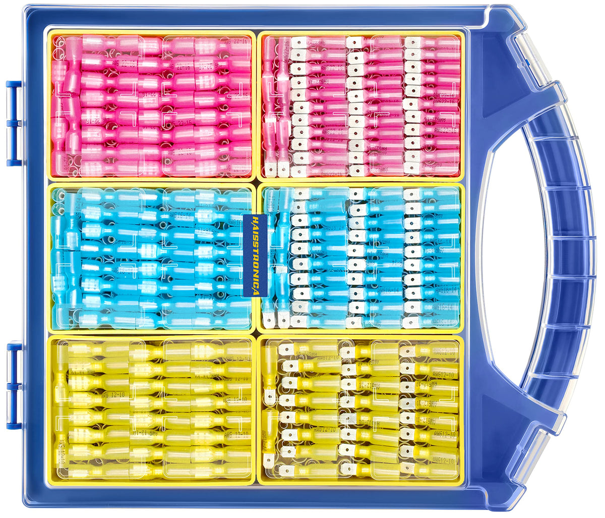 Haisstronica 560 connecteurs à fourche thermorétractables, cosses mâles et femelles AWG 22-10, kit de connecteurs à déconnexion rapide