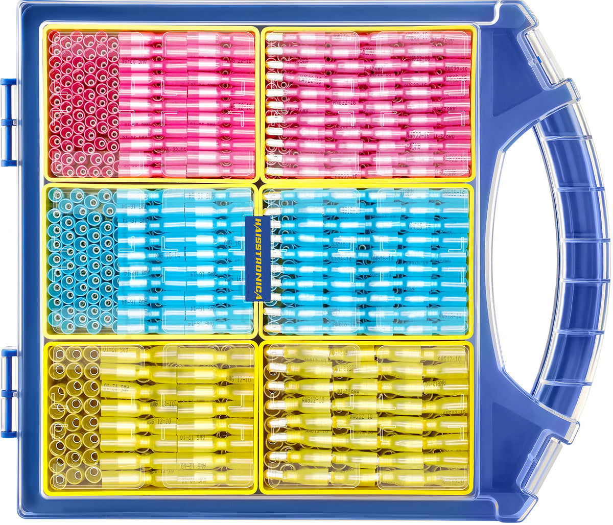 Haisstronica 560 connecteurs thermorétractables à cosses rondes, connecteurs mâles et femelles AWG 22-10, kit de connecteurs électriques à déconnexion rapide