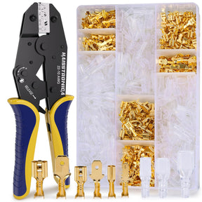 Brass Open Barrel Terminals with Crimping Tool