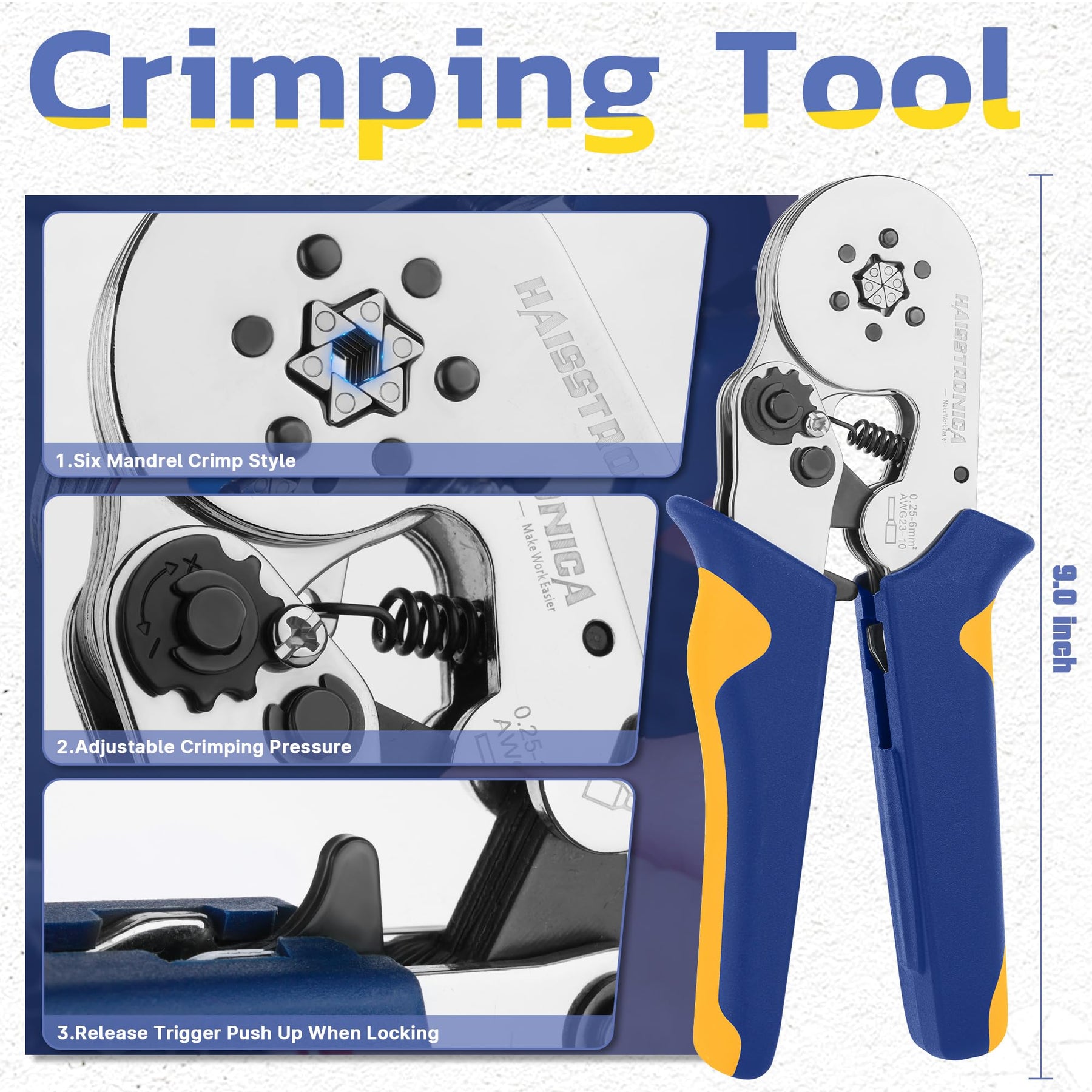 Ferrule Crimping Tool Kits (AWG 23-10 Ferrules Crimper+1200PCSTerminals)