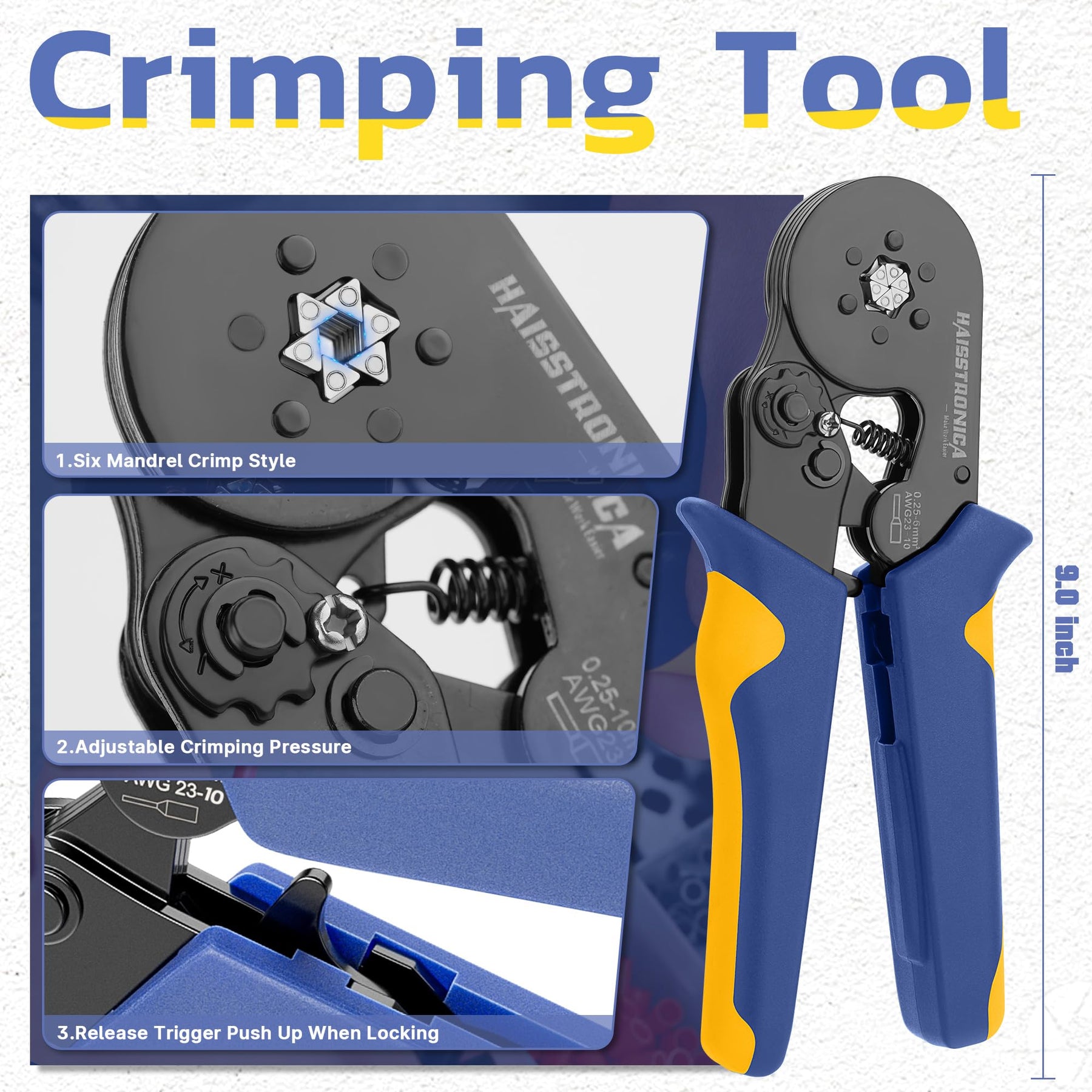 Ferrule Crimping Tool Kits (AWG 23-10 Ferrules Crimper+1200PCSTerminals)