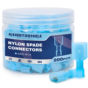 Nylon Spade Connectors Kit AWG 22-10-Bottle