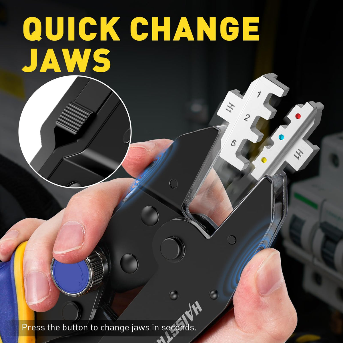 Quick Change Jaws Crimping Tool for Heat Shrink Wire Connectors AWG 22-10