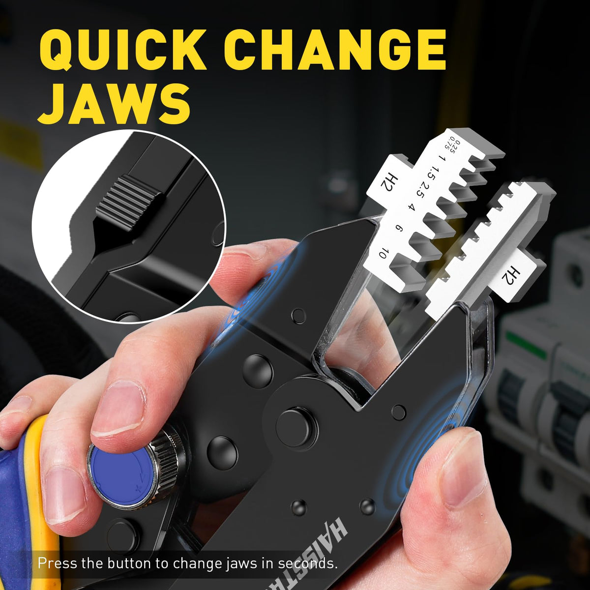 Quick Change Jaws Crimping Tool for Ferrule Terminals AWG 24-8