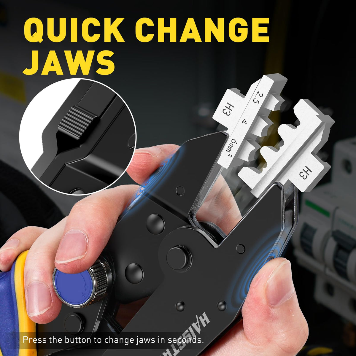 Quick Change Jaws Crimping Tool for Solar Connectors AWG 14-10