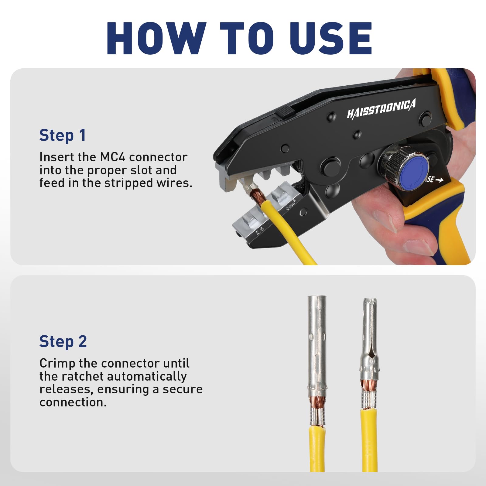 Quick Change Jaws Crimping Tool for Solar Connectors AWG 14-10