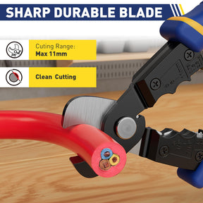 Haisstronica steel cable cutters: Sharp durable blades deliver clean cuts on cables up to 11mm diameter with minimal burring.