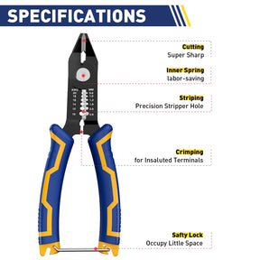 🔥Clearance🔥 3 in 1 Cutter/Stripper/Crimping 6-inch Precision Flush Pliers
