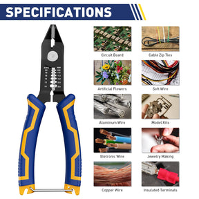 🔥Clearance🔥 3 in 1 Cutter/Stripper/Crimping 6-inch Precision Flush Pliers