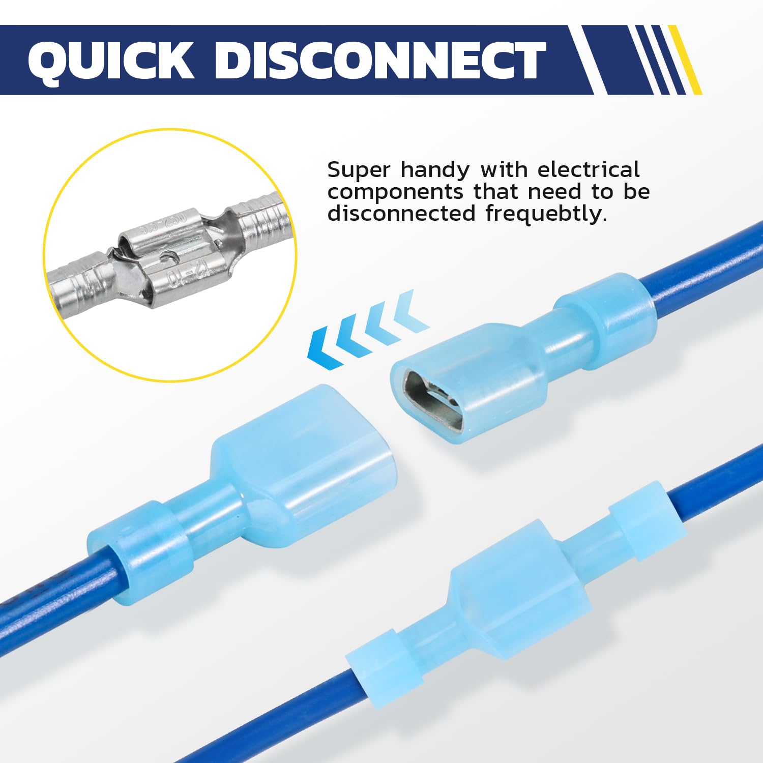 Nylon Spade Connectors Kit AWG 22-10-Bottle