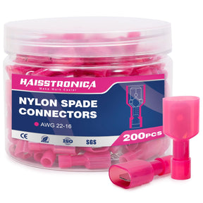 Nylon Spade Connectors Kit AWG 22-10-Bottle