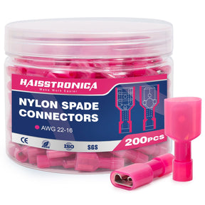 Nylon Spade Connectors Kit AWG 22-10-Bottle