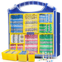 Compact automotive wire connectors kit with removable trays of solder seals and tubing, ideal for mechanics and DIYers.