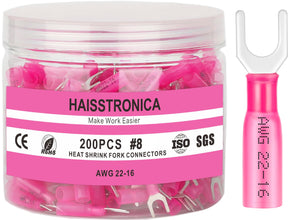 Heat Shrink Wire Connectors AWG 22-10 - Fork U-Type Terminals