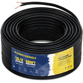 Haisstronica 16/2 outdoor lighting wire, 500ft pure copper, direct burial-ready for garden setups.