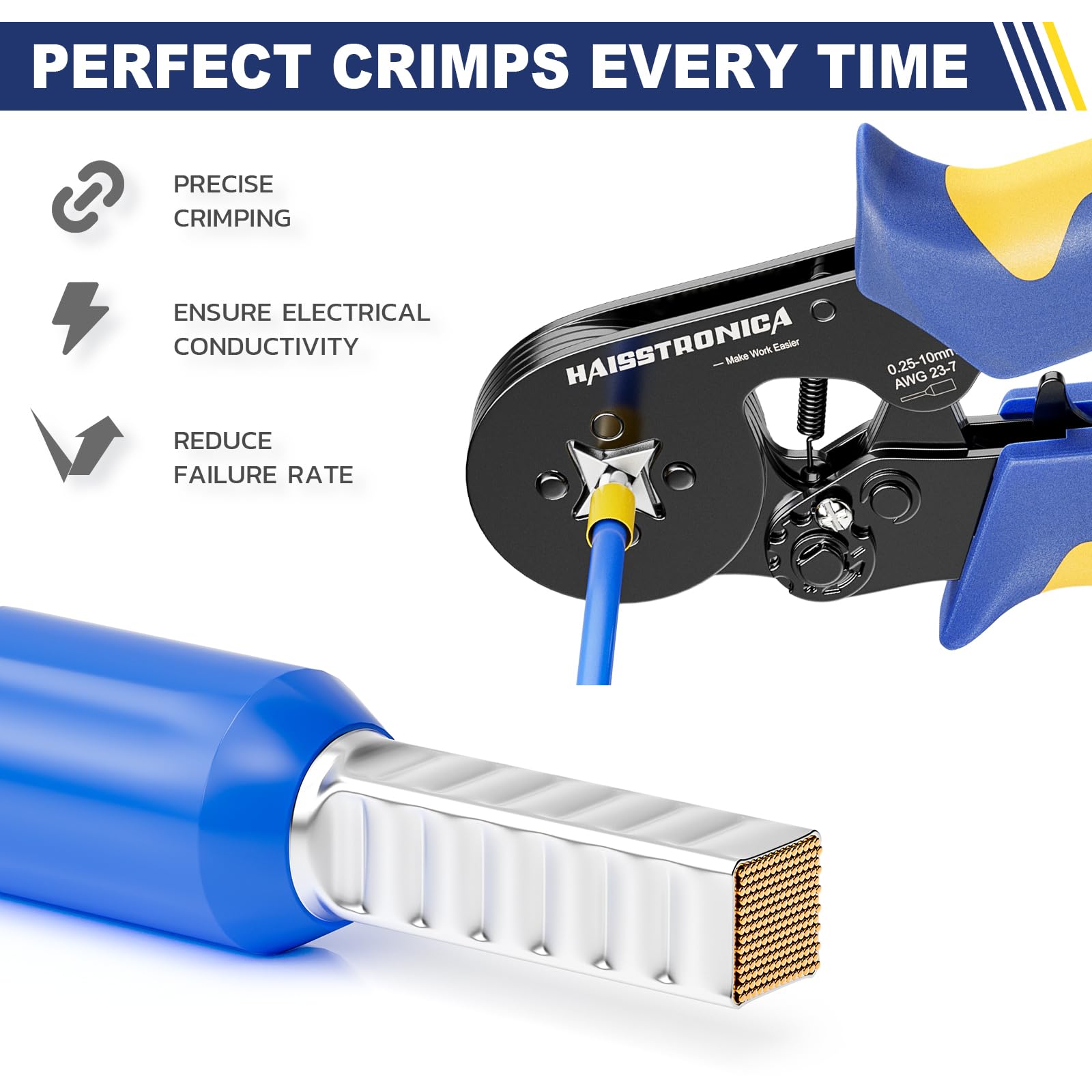 Wire Ferrule Crimping Tool For AWG 23-10, AWG 23-7, AWG 28-7