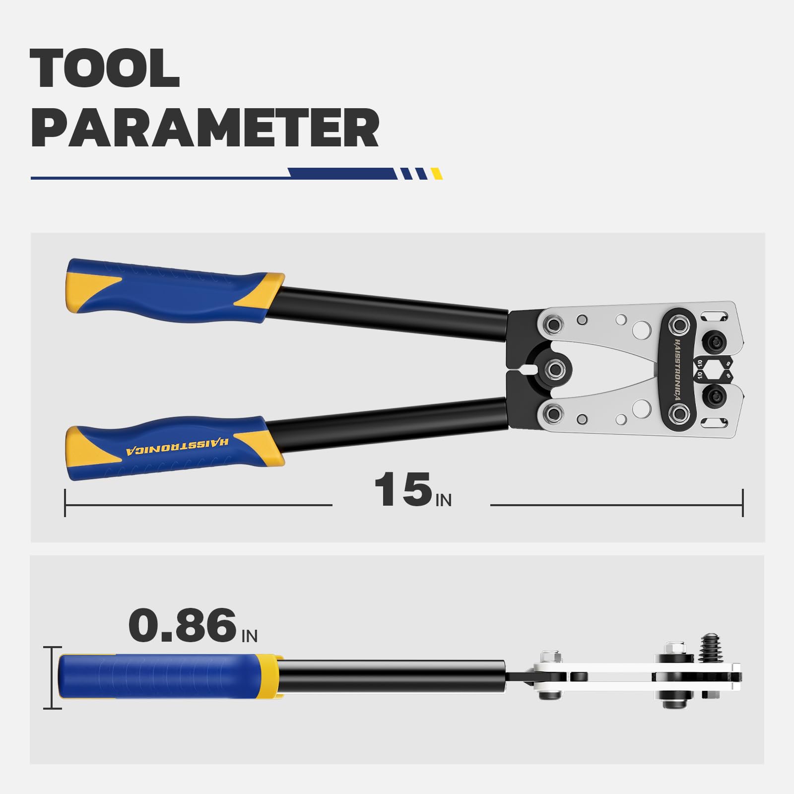 Crimping Tool for Battery Terminals For AWG 8,6,4,2,1,1/0