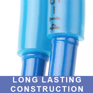 Dual blue spade male connector with thick insulation and strong crimp barrel, built for long lasting construction and stable power flow.